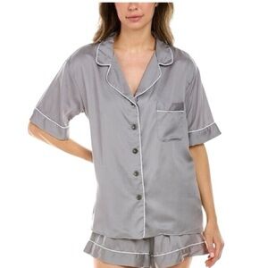 eTTITUDE Short Sleeve Pajama Top in Sateen Bamboo - Women’s Size Small - NWT
